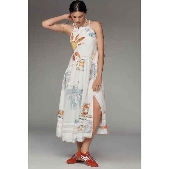 knee length dresses for ladies Pilcro Denim Vest Twofer Midi Dress